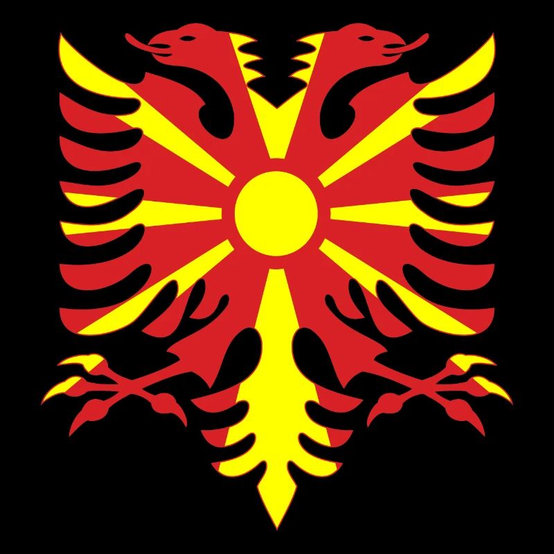 Macédoine Albanie Drapeau