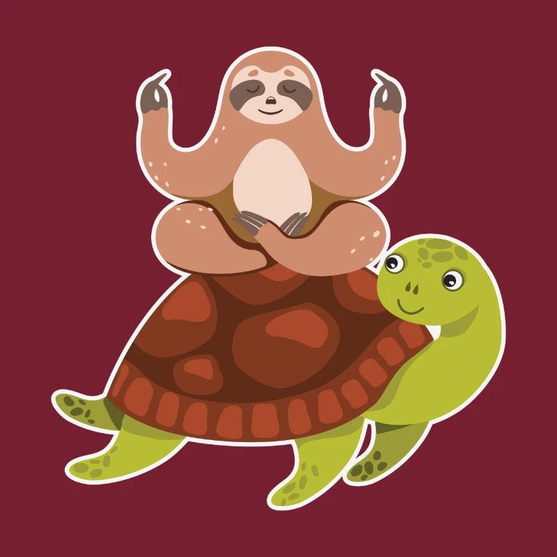 Sloth Riding Turtle Lazy Sloth Turtle