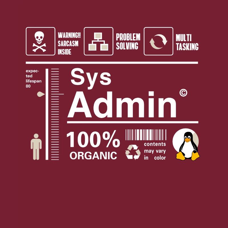 Sys Admin Penguin Ordinateur Nerd pc Platine cpu inh