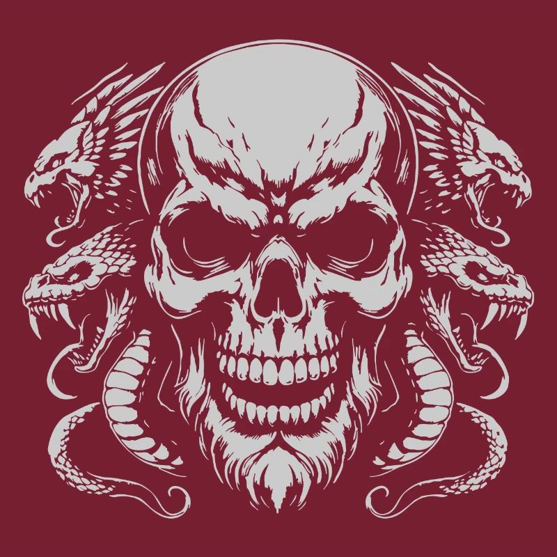 Skull with snake ring