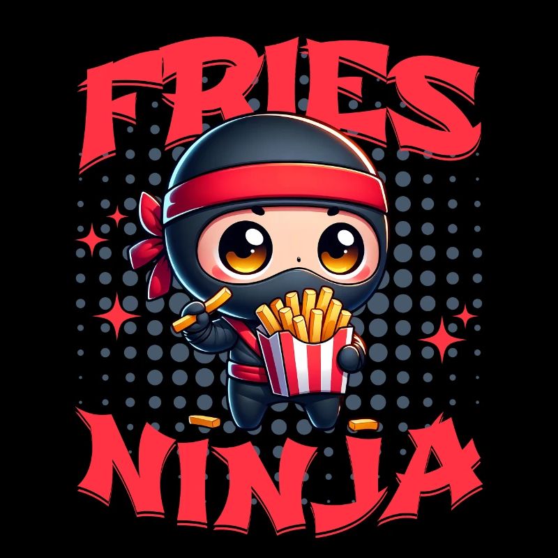 Frites Ninja Frites Ninja Restauration rapide Mignon Kawaii