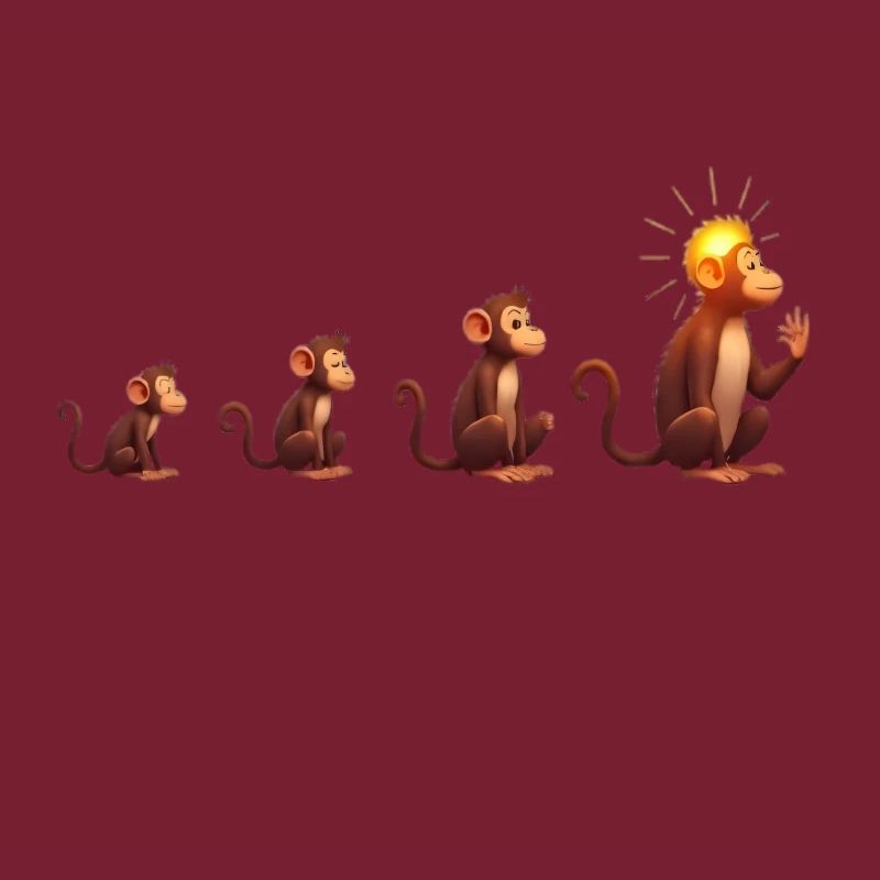 Evolution der Affen mit Sonnenkopf