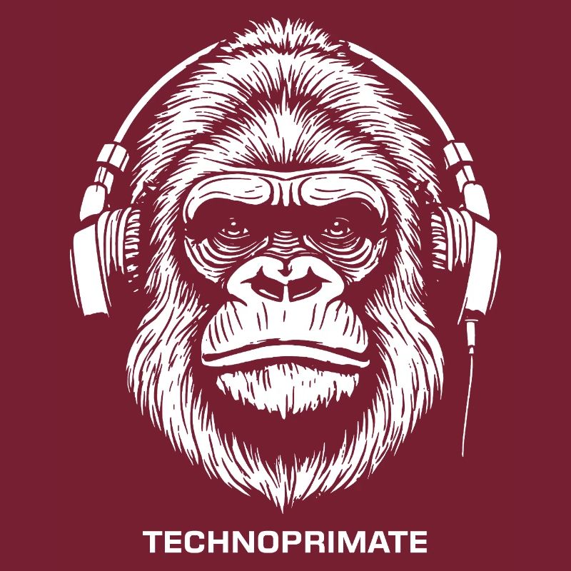 Techno Primate Kopfhörer Ape Art # 5 Weiß