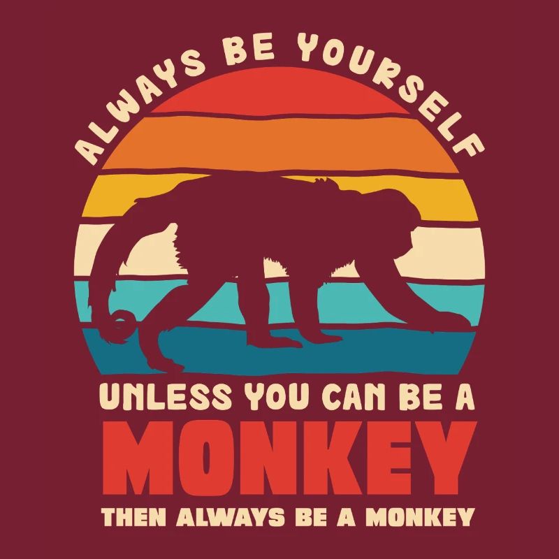 Be Yourself Monkey Retro Motif