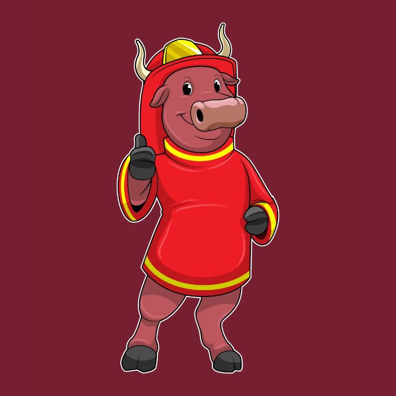Taurus as a firefighter with helmet