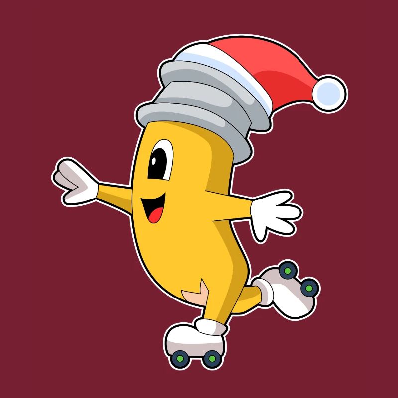 Crayon de Noël patins à roues alignées