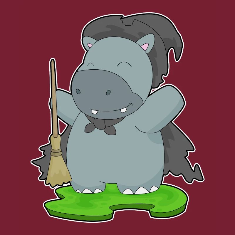 Nilpferd Halloween Hexe
