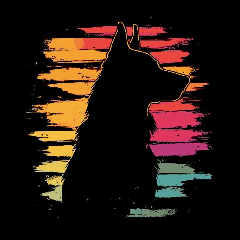 Deutscher Schäferhund Silhouette Vintage