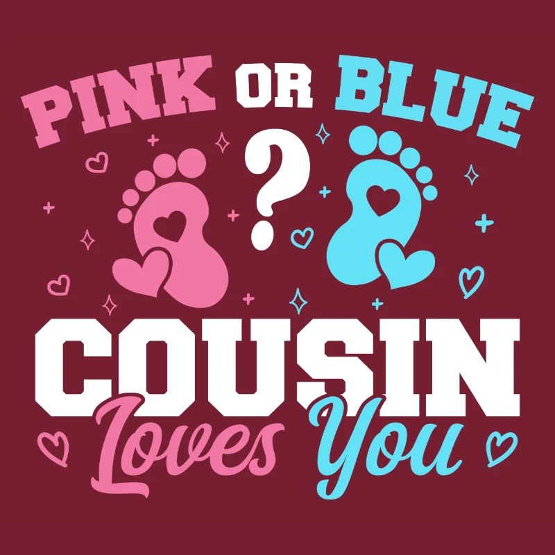 Rosa oder blauer Cousin liebt dich - Cousine