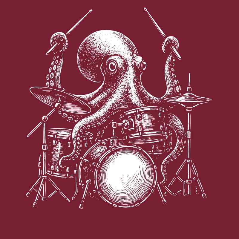 Drummer Octopus Drum Set Musiker Percussion