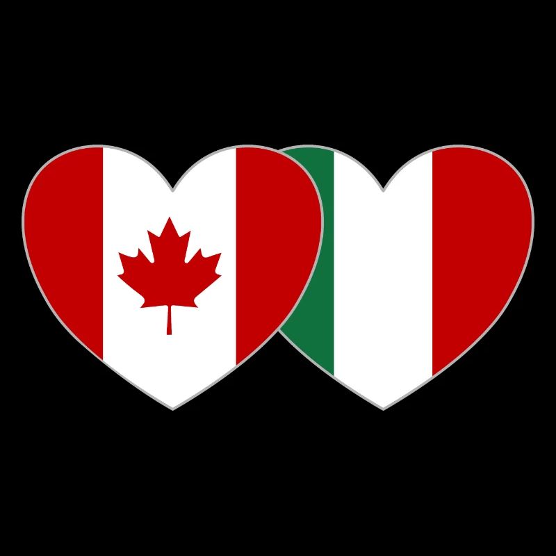 Canada Italie Flag Heart
