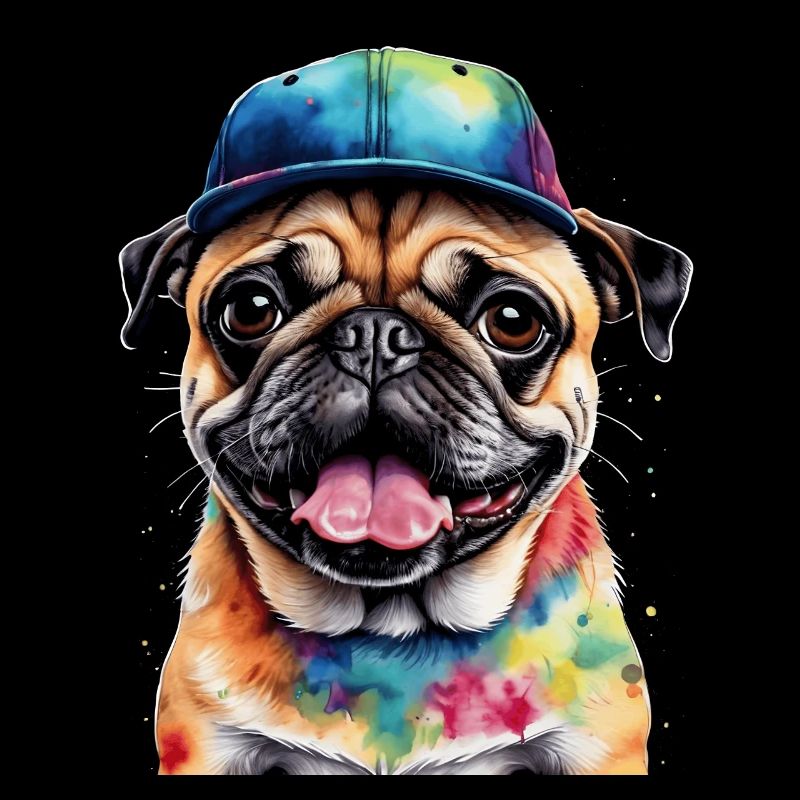 Carlin Snapback Cap Chien Coloré Drôle Design Imprimer