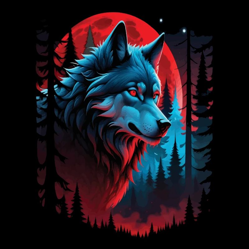 Wolf Liebhaber Wildtier Kunst Wolf Bunt Tier