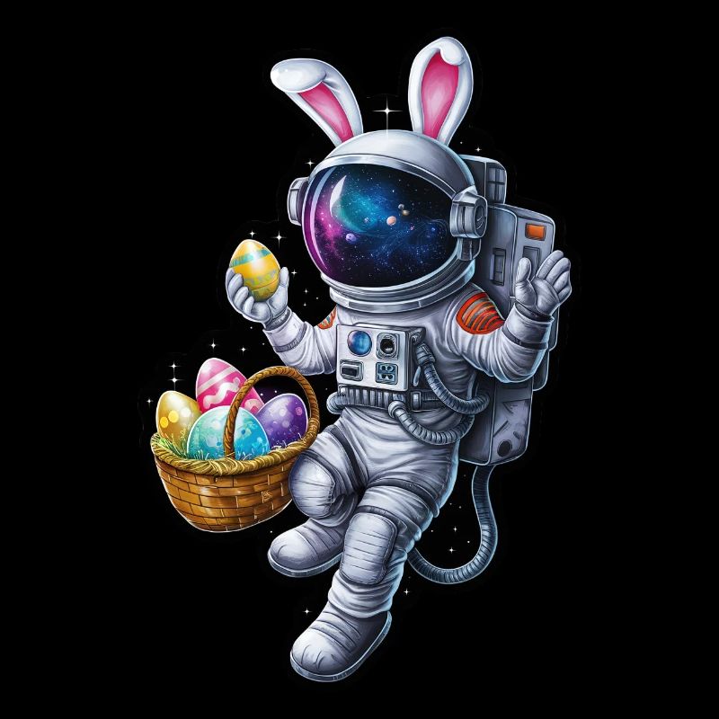 Aventure du lapin de Pâques et des œufs de Pâques dans l’espace