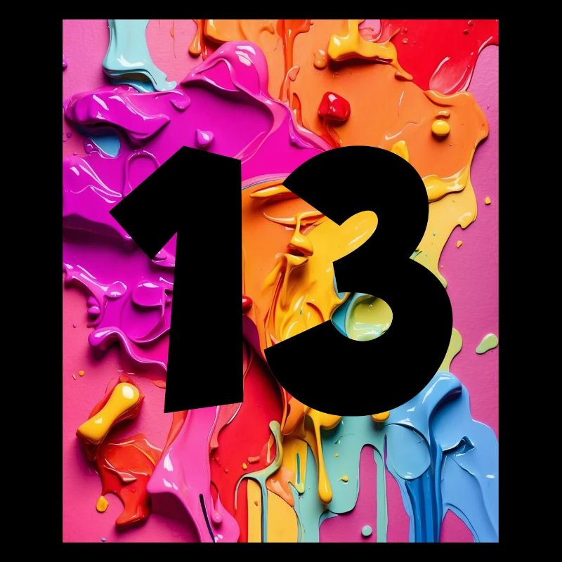 NR. 13 NUMMER 13 BUNT 13. GEBURTSTAG