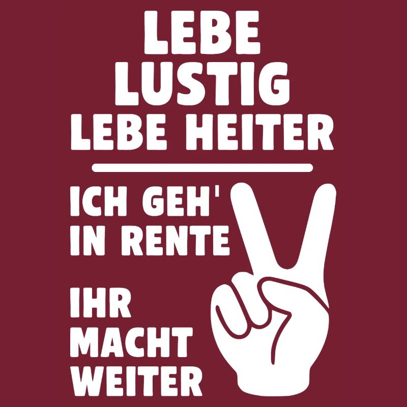 Lustige Rentenbotschaft mit Peacezeichen