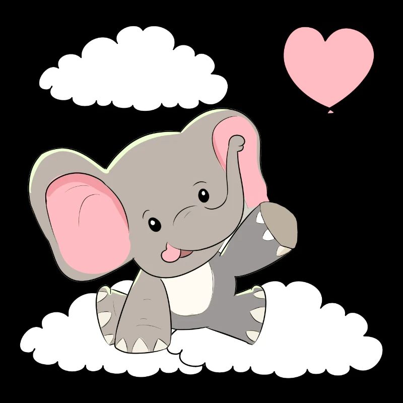 Elephant Baby Balloon Clouds Sky Flying