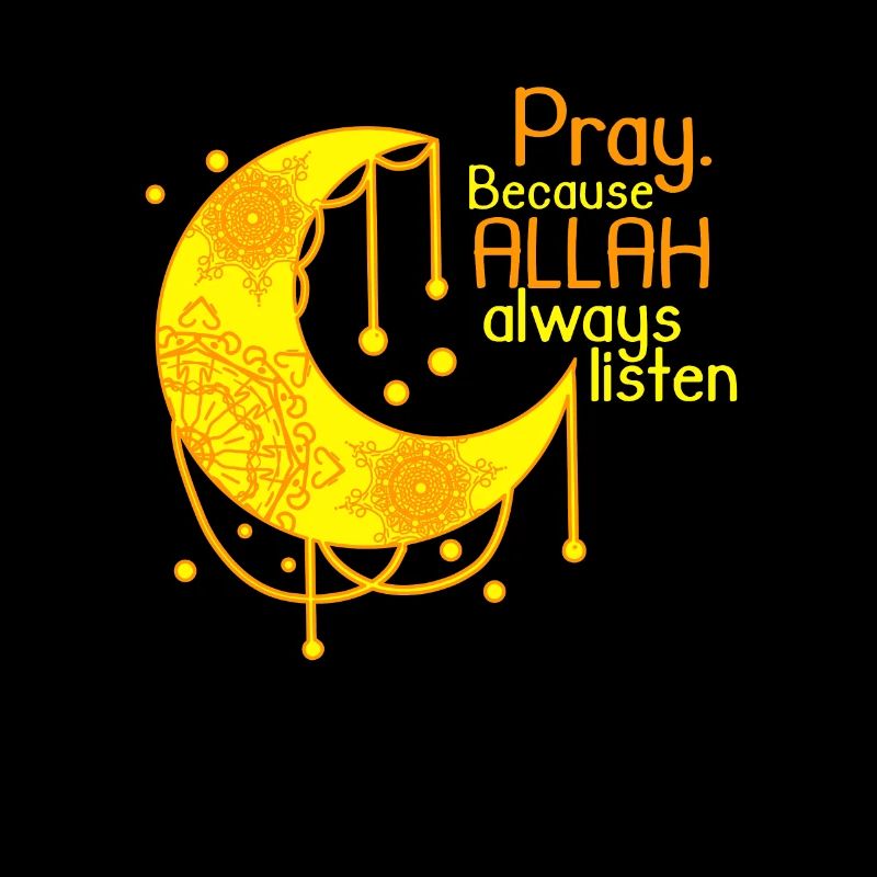 Islam Camicia Mezzaluna dicendo Allah