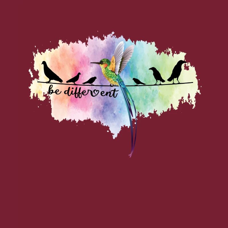 Be Different Süßes Vogel Colibri Sei Anders Spruch