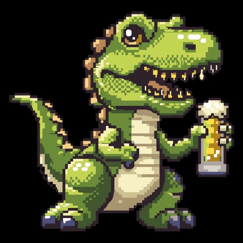 Dinosaurier T-Rex Pixel Bier
