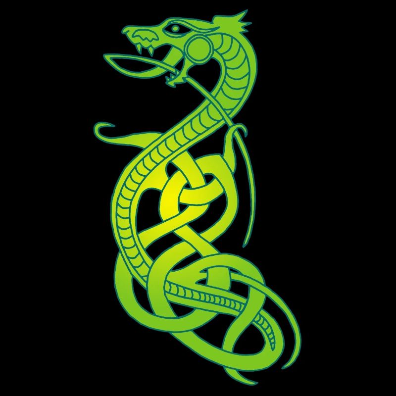 Infinite green and yellow snake