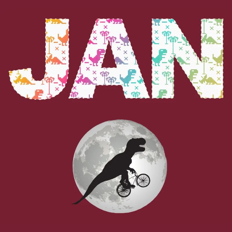 JAN - Beautiful boy name with dinosaur