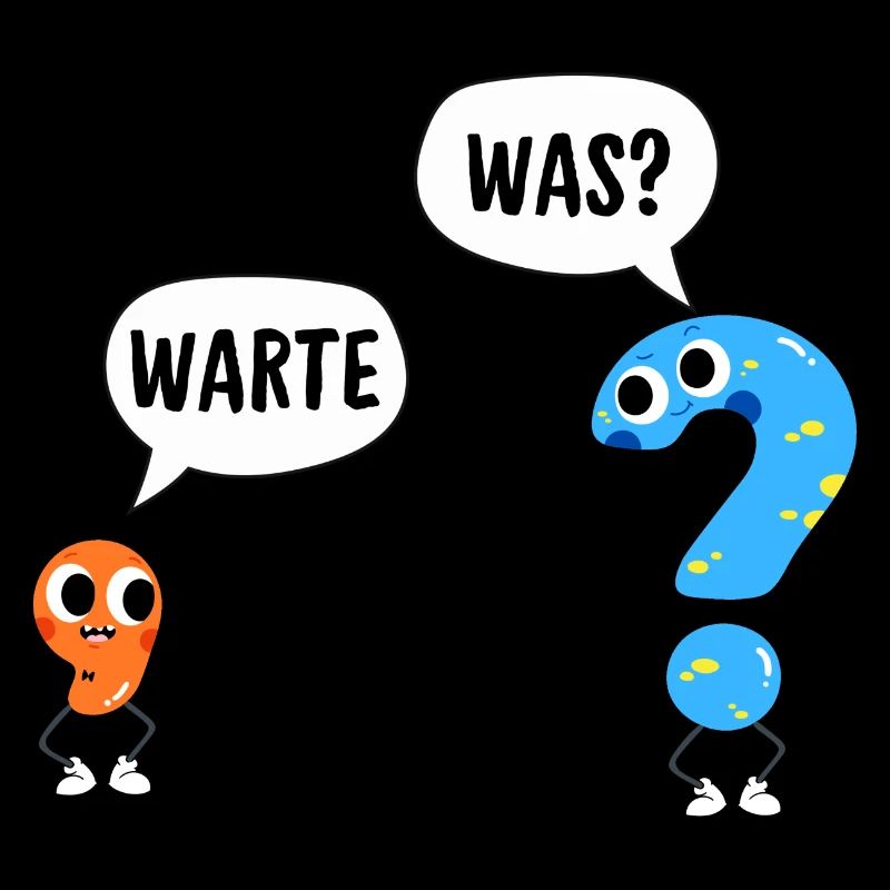 Warte, was? - Wait, what? - Comic Satzzeichen