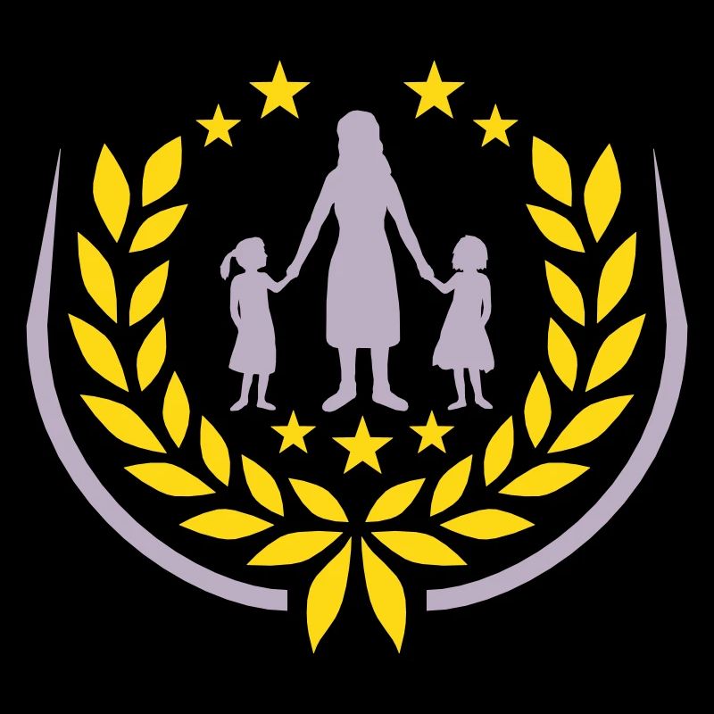 2 Töchter Mutter Lorbeerkranz