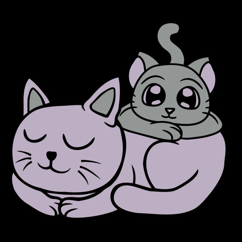 Freunde 2 Katzen aufeinander