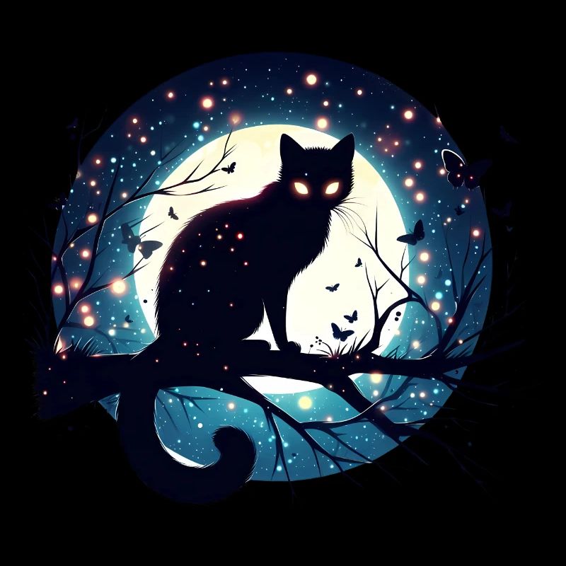 Full Moon with Black Cat Halloween