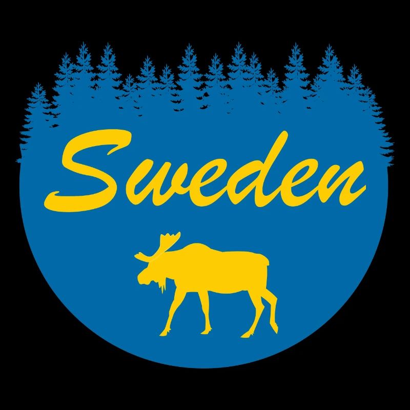 Suède Autocollants de forêt d’orignal Drapeau de la Suède Vacances