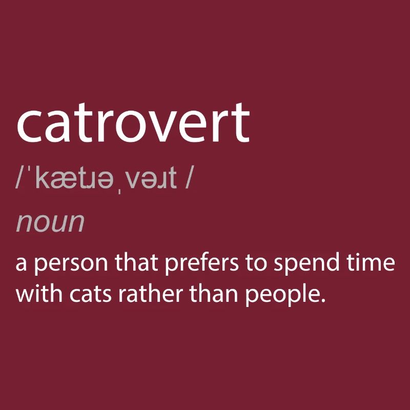 Catrovert Cat Lover Witty Definition