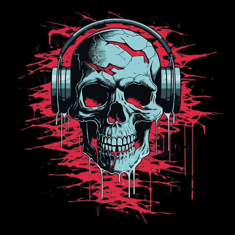 Zombie Skull Disc Jockey