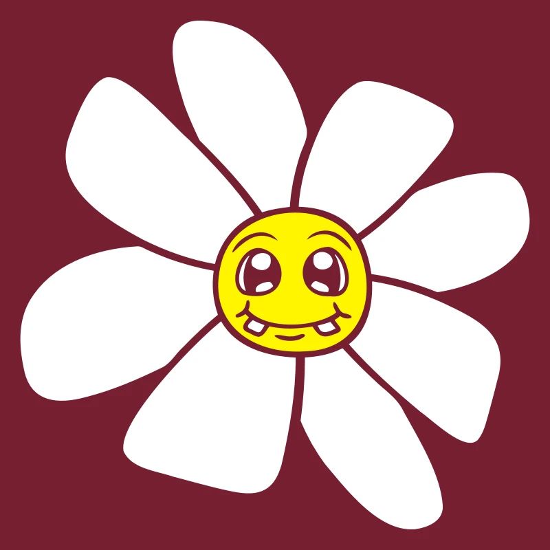 Petit drôle de fleur heureuse visage dessin animé