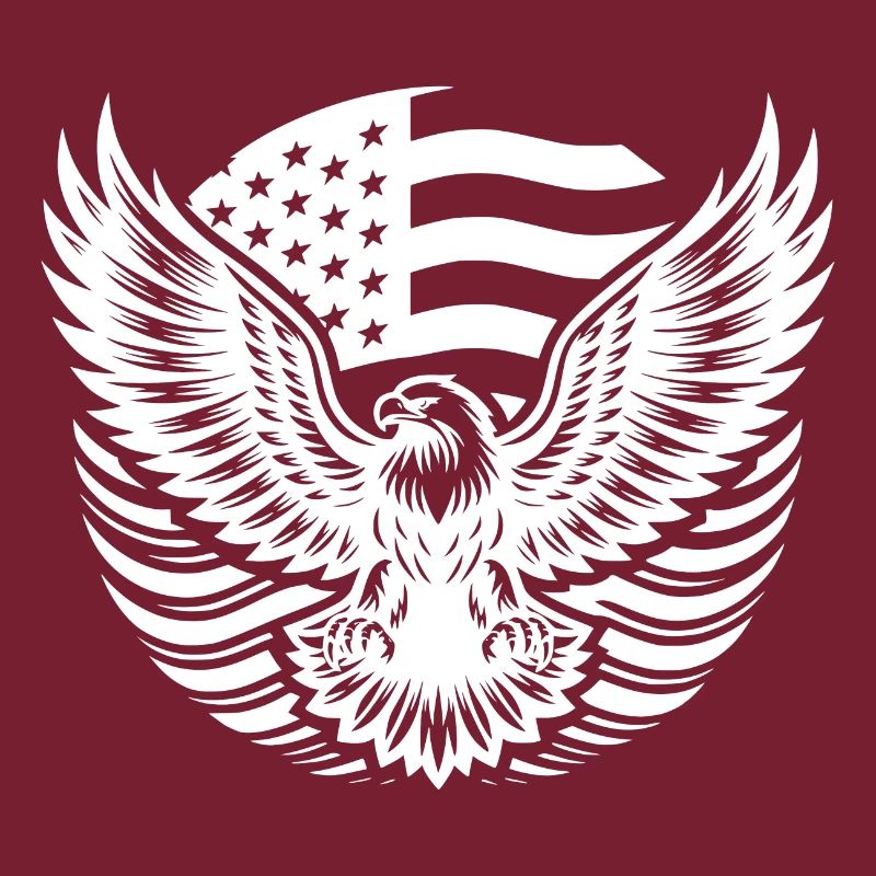 Drapeau des États-Unis et aigle aux griffes déployées
