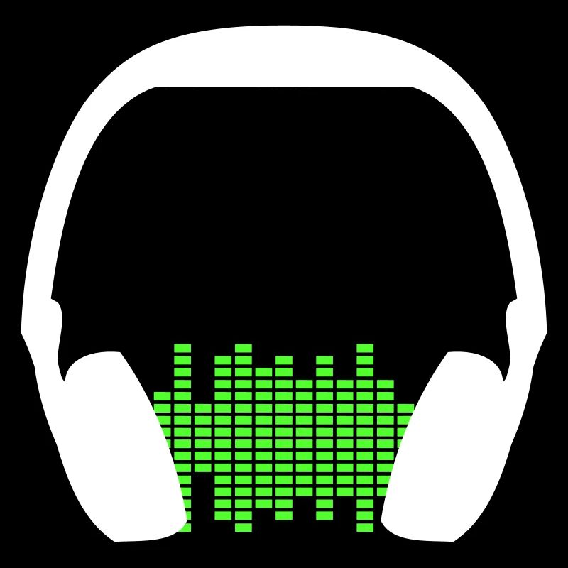 Casque Techno Music Party Equalizer Waves Logo