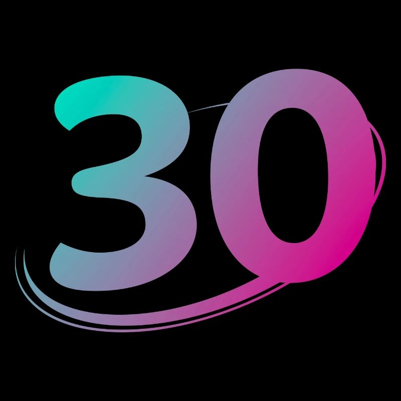 Numéro 30 multicolore