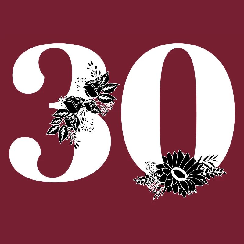 Nummer 30 Schwarze Blumen - 30. Blumenjubiläum