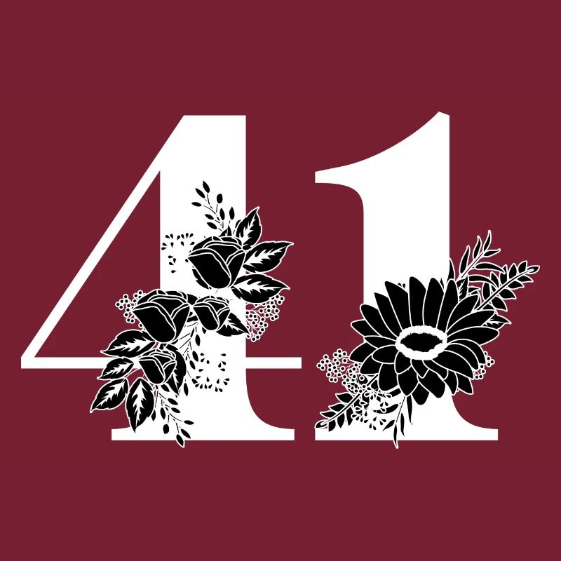Nummer 41 Schwarze Blumen - 41. Blumengeburtstag