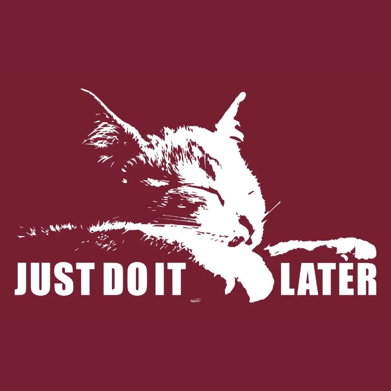 Just Do It Later Funny Parody Meme Cat