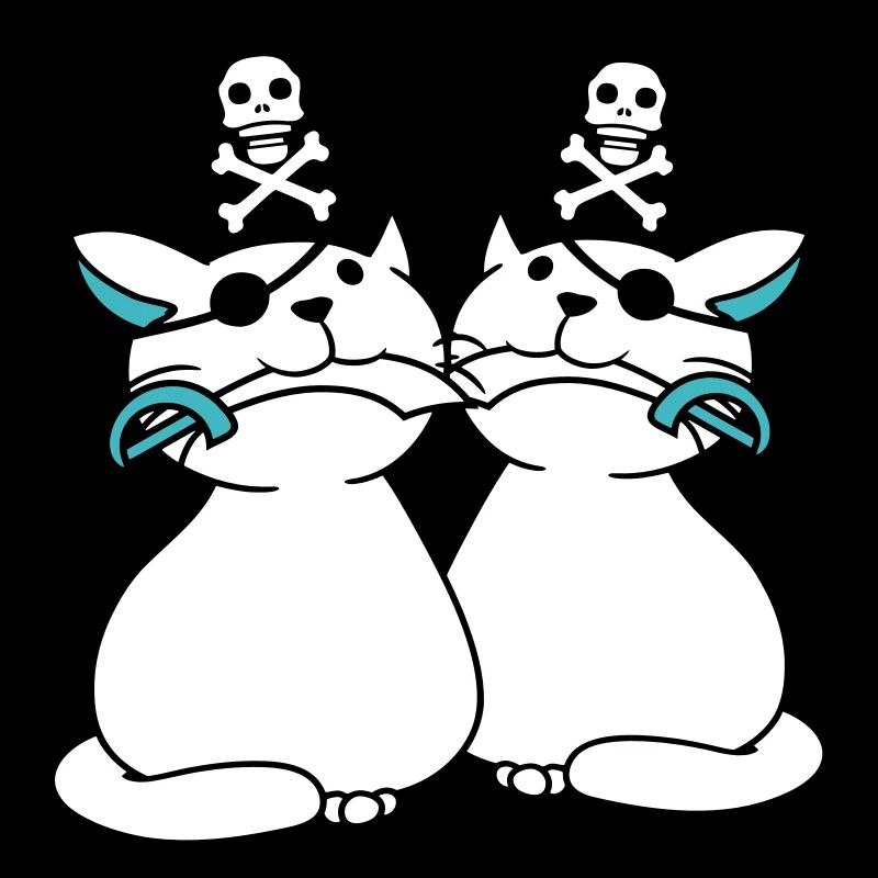 2 Pirate Cats Sabre Buccaneer Eye Patch Team