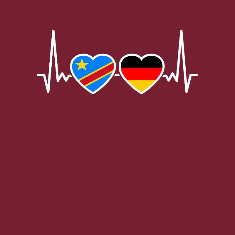 DR Congo Germany Heartbeat Flag Congolese