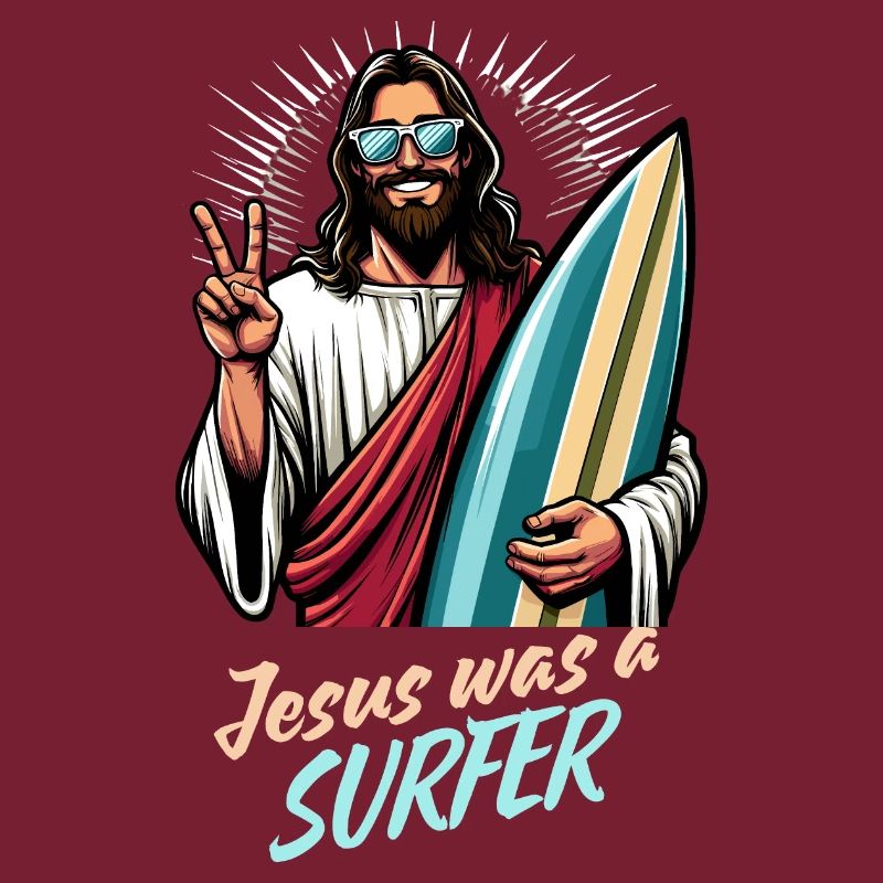 Surfeur Surfer Jésus Vacances Cool
