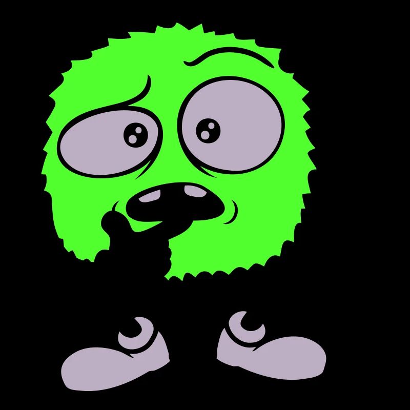Comic skeptical face monster