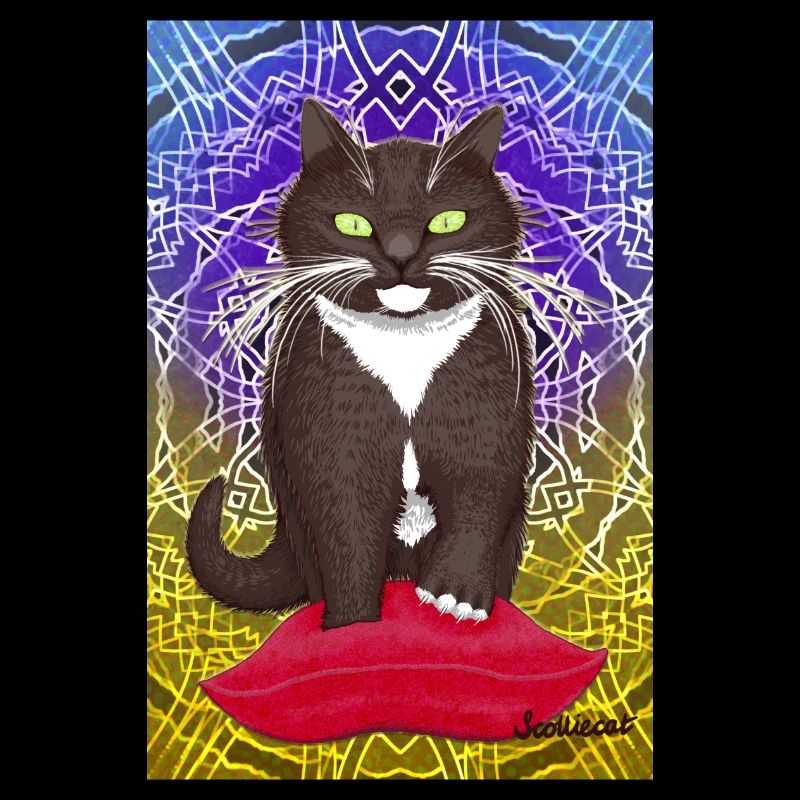Chat smoking faisant des biscuits - Art mignon pour une journée confortable