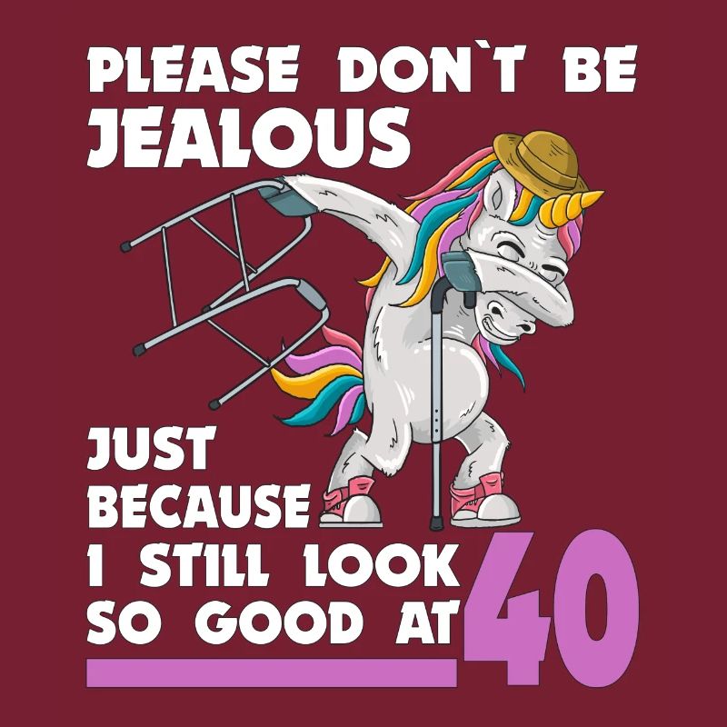 40e anniversaire Licorne 40 ans avec bâton de déambulateur
