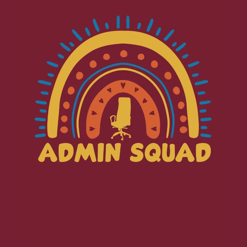 Admin Squad Boho Rainbow Outfit Administrativ