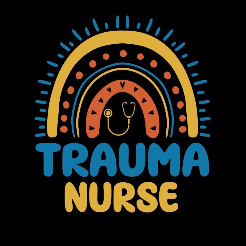 Trauma Nurse Boho Rainbow Design