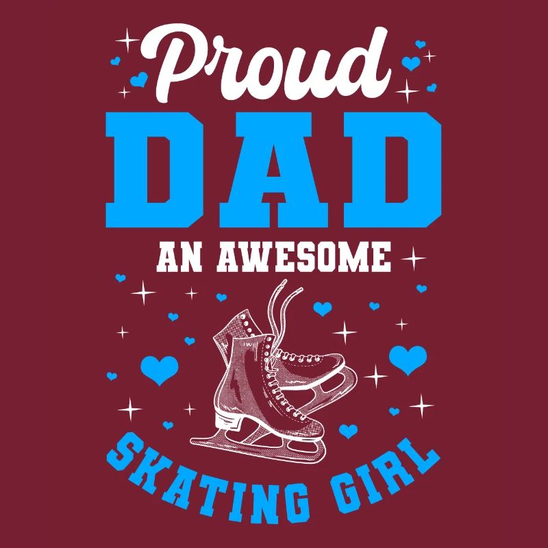 Stolzer Vater Eislaufenden Mädchen