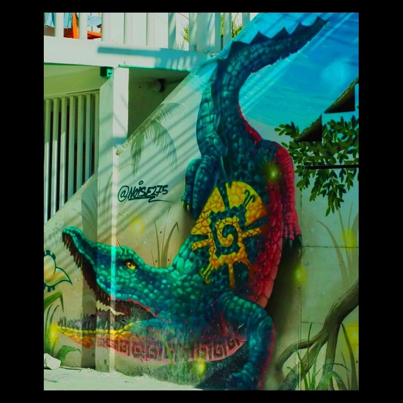 Peinture murale de crocodile, Mexico